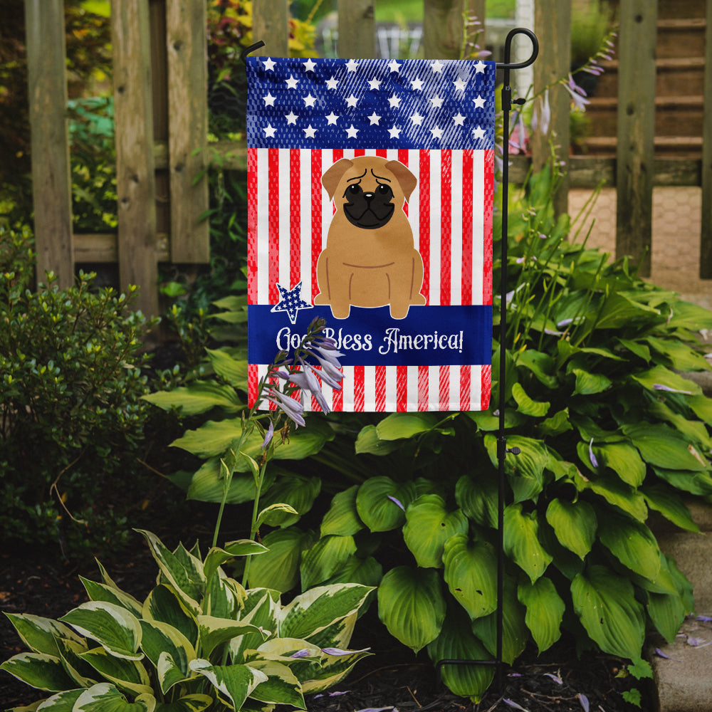 Patriotic USA Pug Brown Garden Flag Mailbox Decorative Yard Banner Outside Patio Artwork for Flower Beds, Garden Size, Multicolor