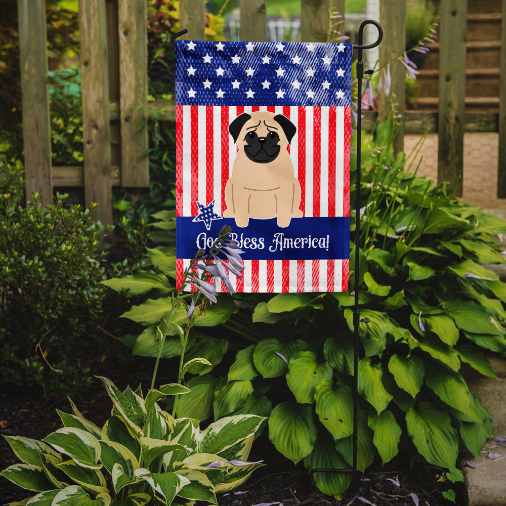 Patriotic USA Pug Fawn Garden Flag Mailbox Decorative Yard Banner Outside Patio Artwork for Flower Beds, Garden Size, Multicolor