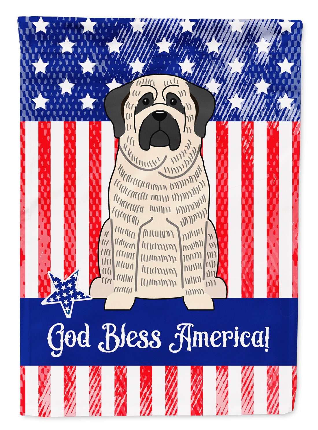 Patriotic USA Mastiff Brindle White Garden Flag Mailbox Decorative Yard Banner Outside Patio Artwork for Flower Beds, Garden Size, Multicolor
