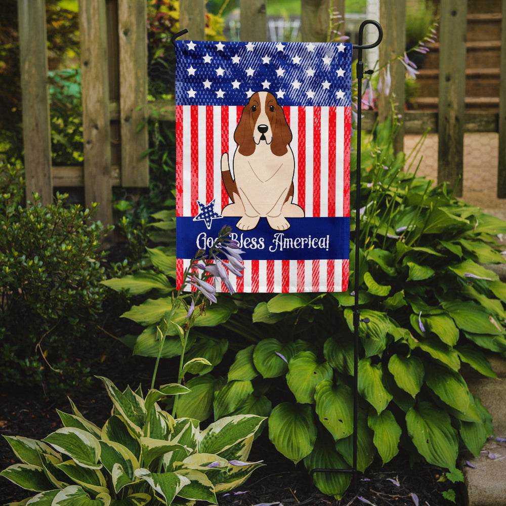 Patriotic USA Basset Hound Garden Flag Mailbox Decorative Yard Banner Outside Patio Artwork for Flower Beds, Garden Size, Multicolor