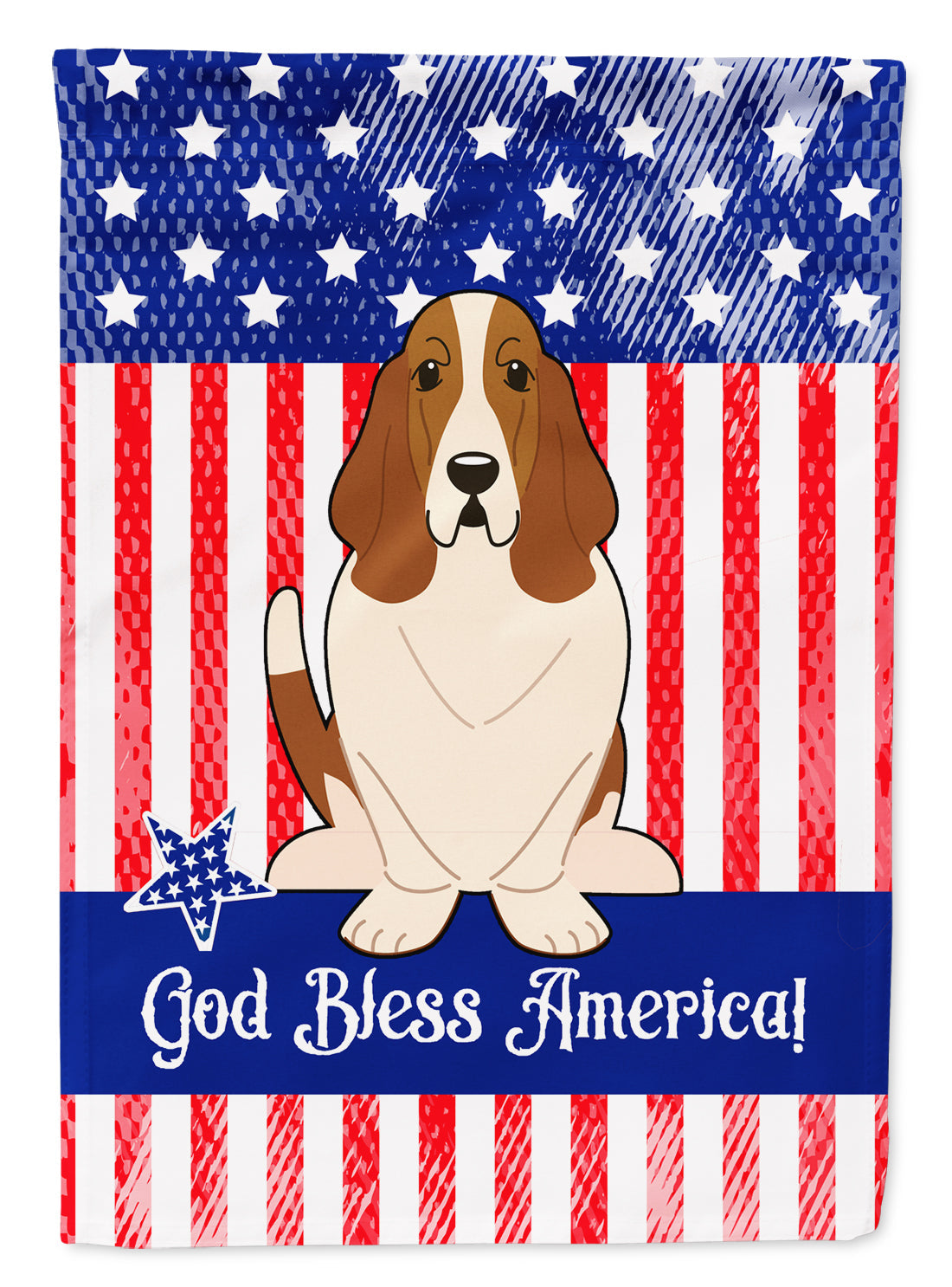 Patriotic USA Basset Hound Garden Flag Mailbox Decorative Yard Banner Outside Patio Artwork for Flower Beds, Garden Size, Multicolor
