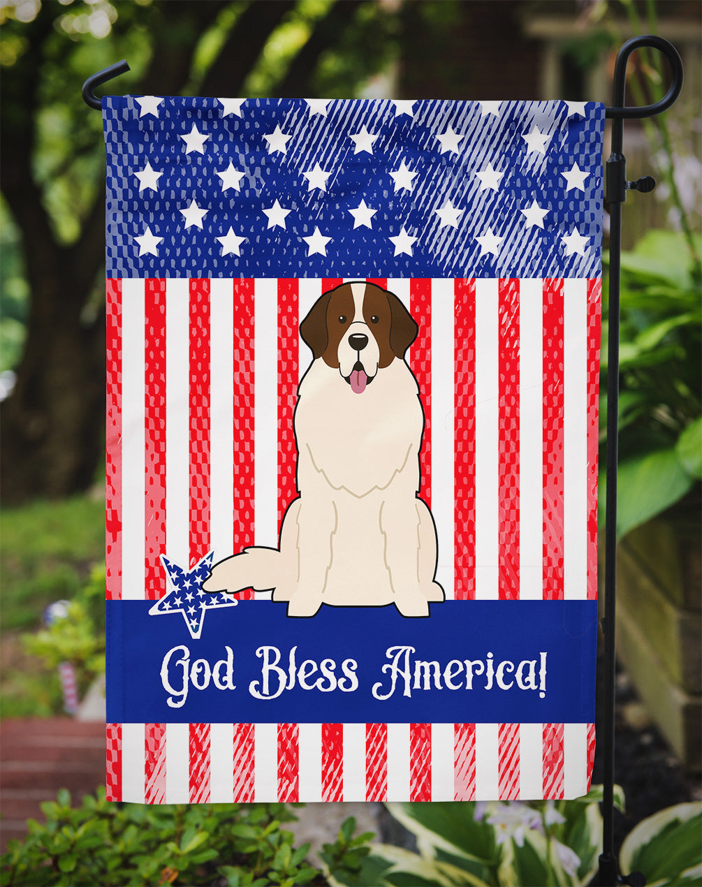Patriotic USA Moscow Watchdog Garden Flag Mailbox Decorative Yard Banner Outside Patio Artwork for Flower Beds, Garden Size, Multicolor