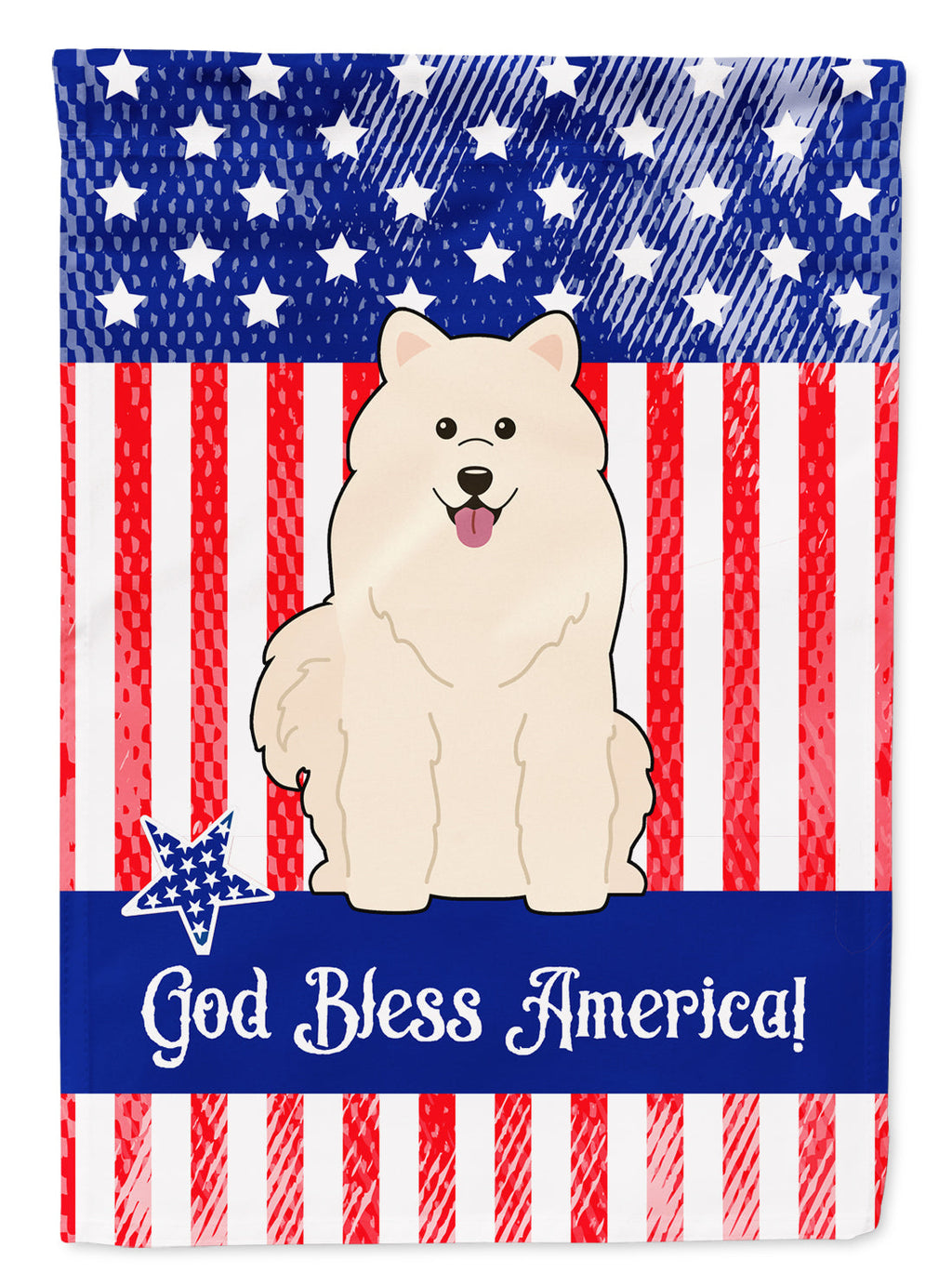 Patriotic USA Samoyed Garden Flag Mailbox Decorative Yard Banner Outside Patio Artwork for Flower Beds, Garden Size, Multicolor