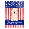 Patriotic USA Westie House Flag 28x40 Porch Sleeve Pole Decorative Outside Yard Banner Artwork Wall Hanging, Polyester