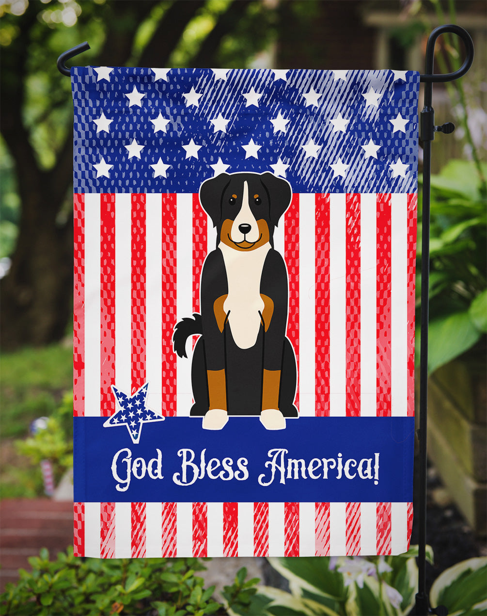 Patriotic USA Appenzeller Sennenhund Garden Flag Mailbox Decorative Yard Banner Outside Patio Artwork for Flower Beds, Garden Size, Multicolor