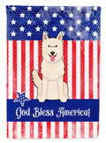 Patriotic USA White German Shepherd Garden Flag Mailbox Decorative Yard Banner Outside Patio Artwork for Flower Beds, Garden Size, Multicolor
