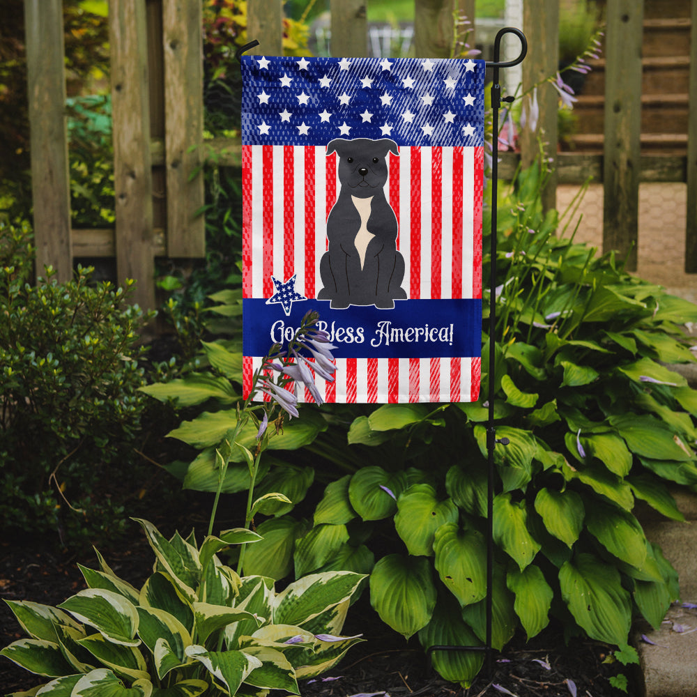 Patriotic USA Staffordshire Bull Terrier Blue Garden Flag Mailbox Decorative Yard Banner Outside Patio Artwork for Flower Beds, Garden Size, Multicolor