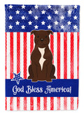 Patriotic USA Staffordshire Bull Terrier Chocolate Garden Flag Mailbox Decorative Yard Banner Outside Patio Artwork for Flower Beds, Garden Size, Multicolor