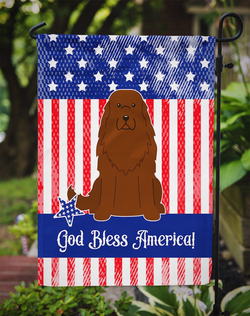Patriotic USA Caucasian Shepherd Dog Garden Flag Mailbox Decorative Yard Banner Outside Patio Artwork for Flower Beds, Garden Size, Multicolor