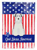 Patriotic USA Miniature Schnauzer White Garden Flag Mailbox Decorative Yard Banner Outside Patio Artwork for Flower Beds, Garden Size, Multicolor