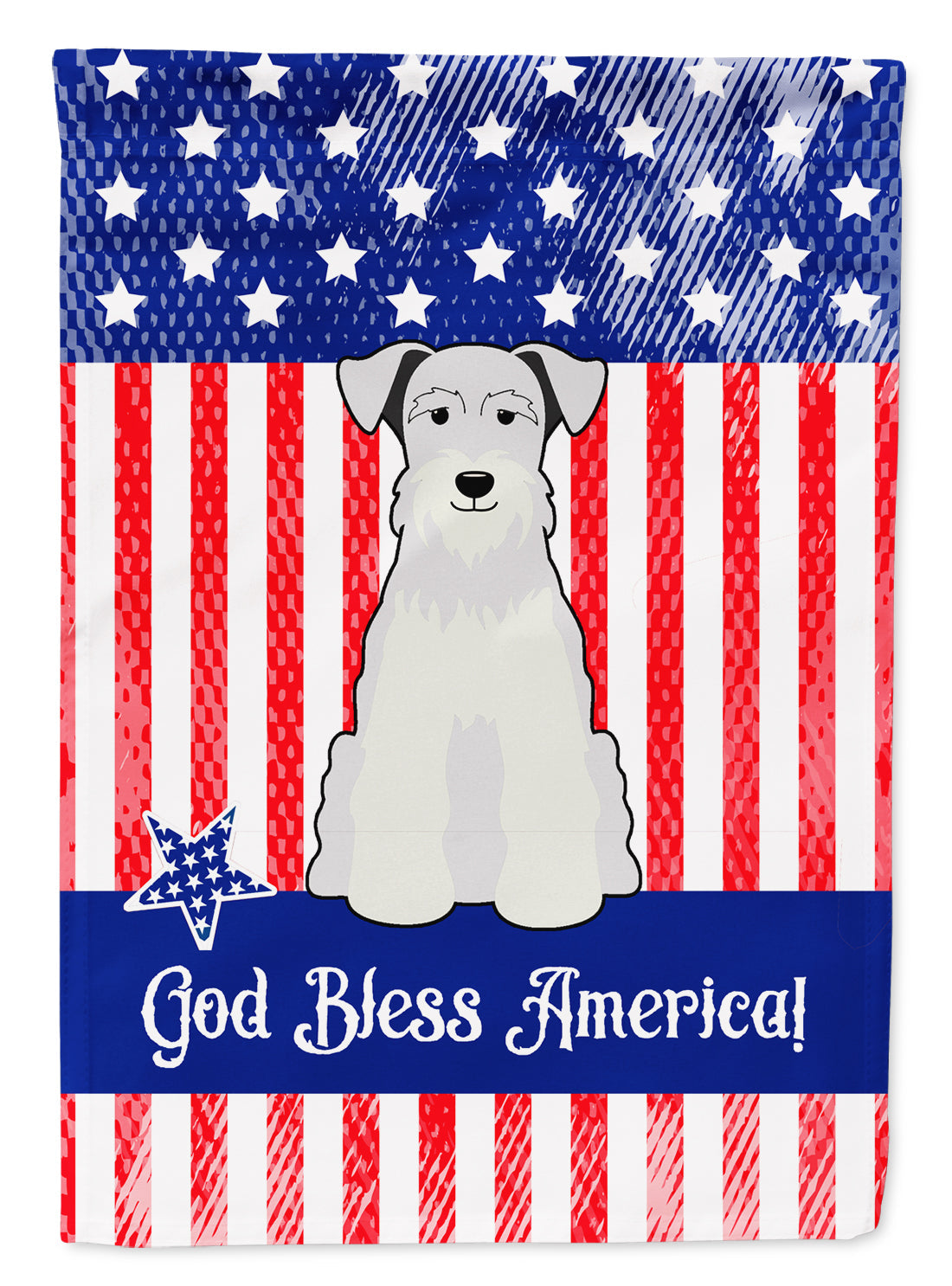 Patriotic USA Miniature Schnauzer White Garden Flag Mailbox Decorative Yard Banner Outside Patio Artwork for Flower Beds, Garden Size, Multicolor
