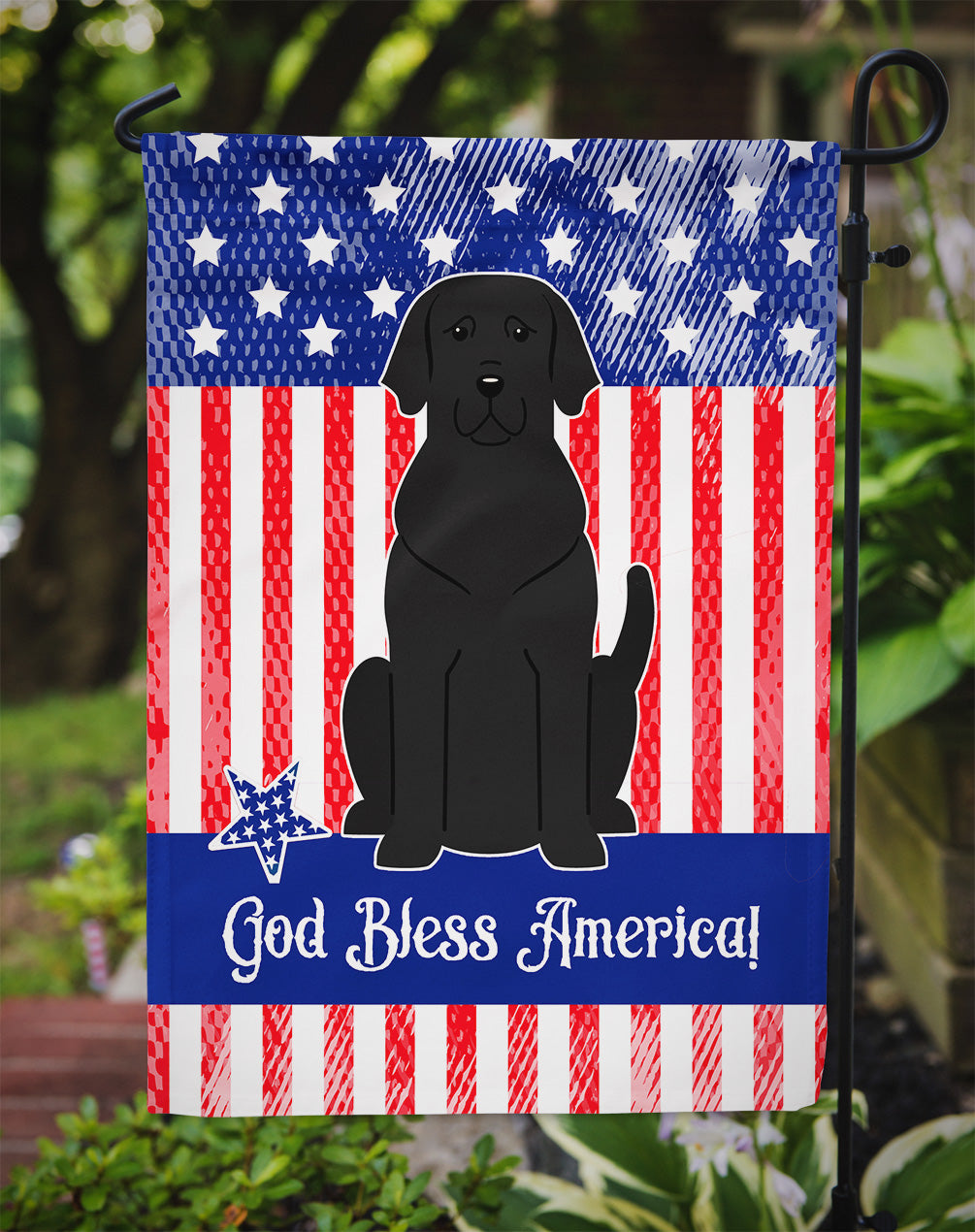 Patriotic USA Black Labrador Garden Flag Mailbox Decorative Yard Banner Outside Patio Artwork for Flower Beds, Garden Size, Multicolor