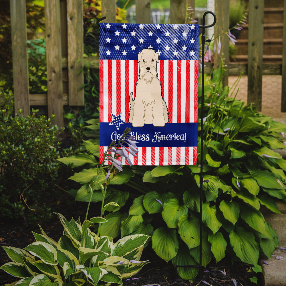 Patriotic USA Soft Coated Wheaten Terrier Garden Flag Mailbox Decorative Yard Banner Outside Patio Artwork for Flower Beds, Garden Size, Multicolor