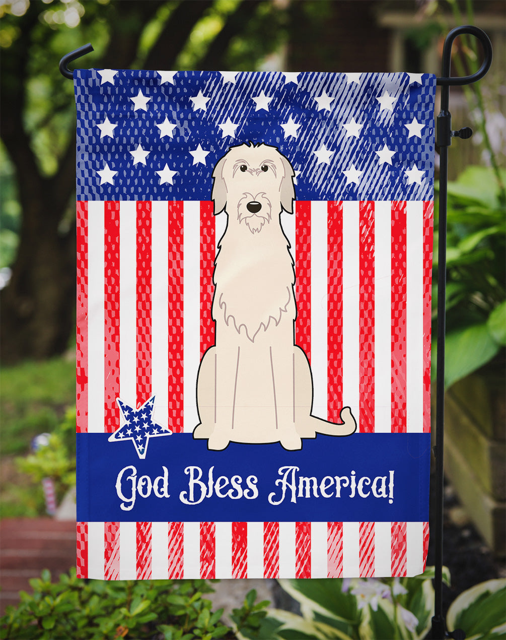 Patriotic USA Irish Wolfhound Garden Flag Mailbox Decorative Yard Banner Outside Patio Artwork for Flower Beds, Garden Size, Multicolor