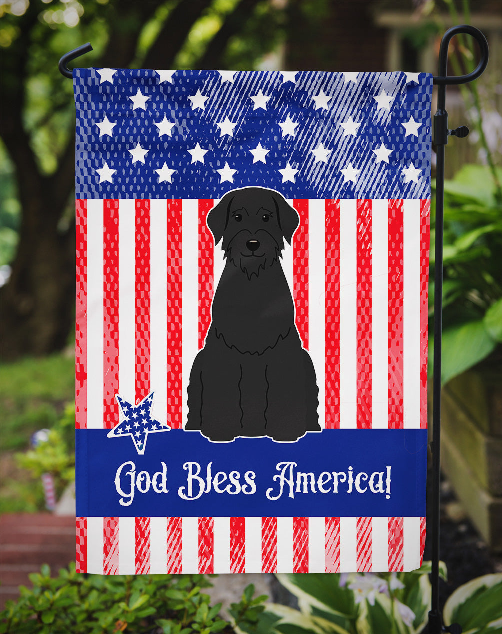 Patriotic USA Giant Schnauzer Garden Flag Mailbox Decorative Yard Banner Outside Patio Artwork for Flower Beds, Garden Size, Multicolor