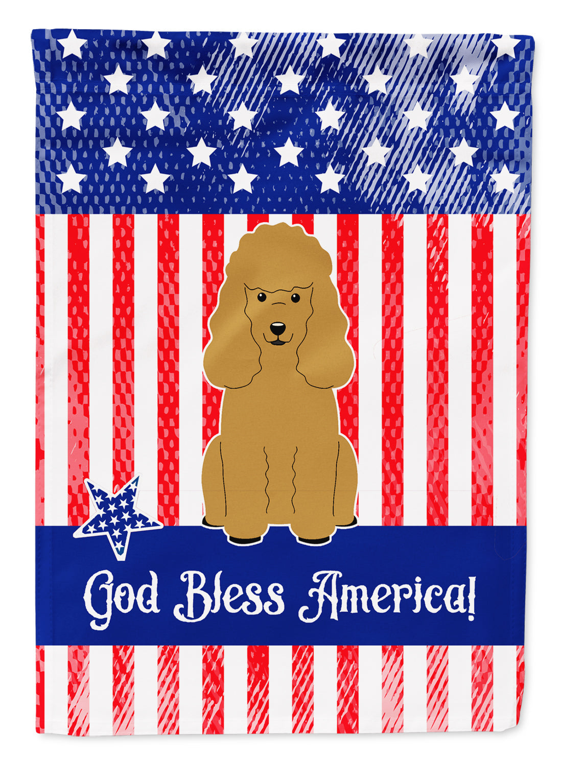 Patriotic USA Poodle Tan Garden Flag Mailbox Decorative Yard Banner Outside Patio Artwork for Flower Beds, Garden Size, Multicolor