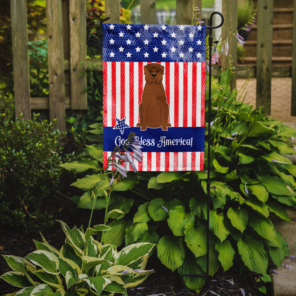 Patriotic USA Dogue de Bourdeaux Garden Flag Mailbox Decorative Yard Banner Outside Patio Artwork for Flower Beds, Garden Size, Multicolor