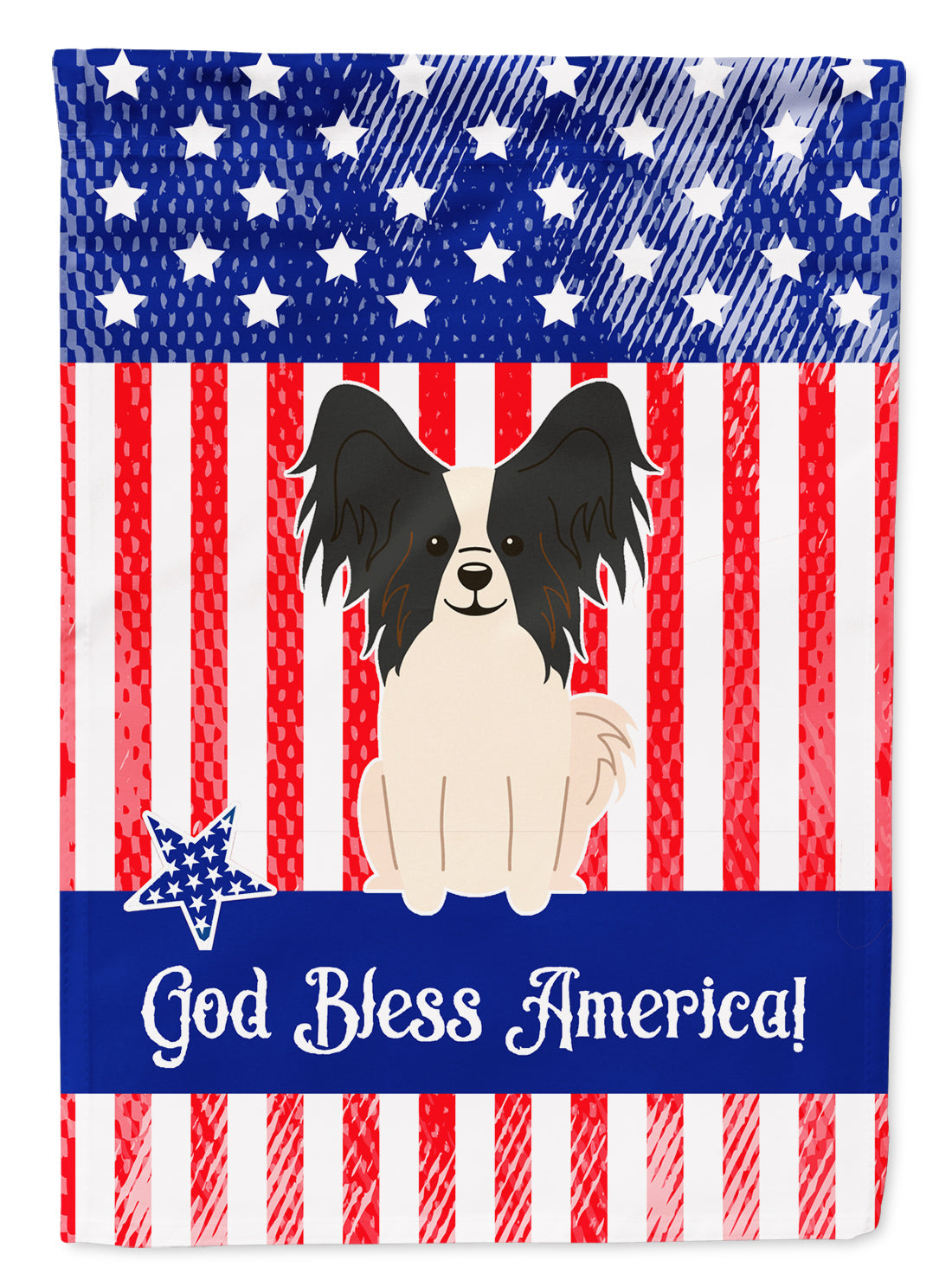 Patriotic USA Papillon Black White Garden Flag Mailbox Decorative Yard Banner Outside Patio Artwork for Flower Beds, Garden Size, Multicolor