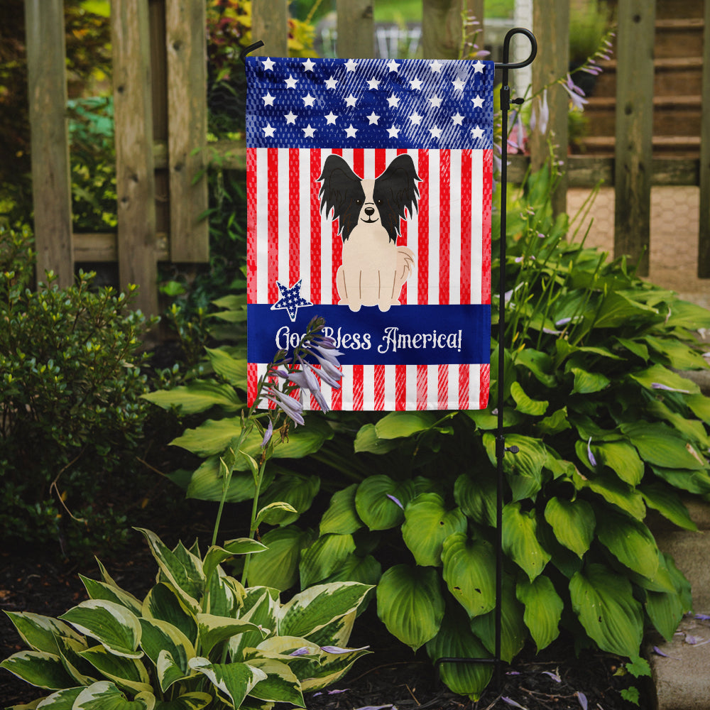 Patriotic USA Papillon Black White Garden Flag Mailbox Decorative Yard Banner Outside Patio Artwork for Flower Beds, Garden Size, Multicolor