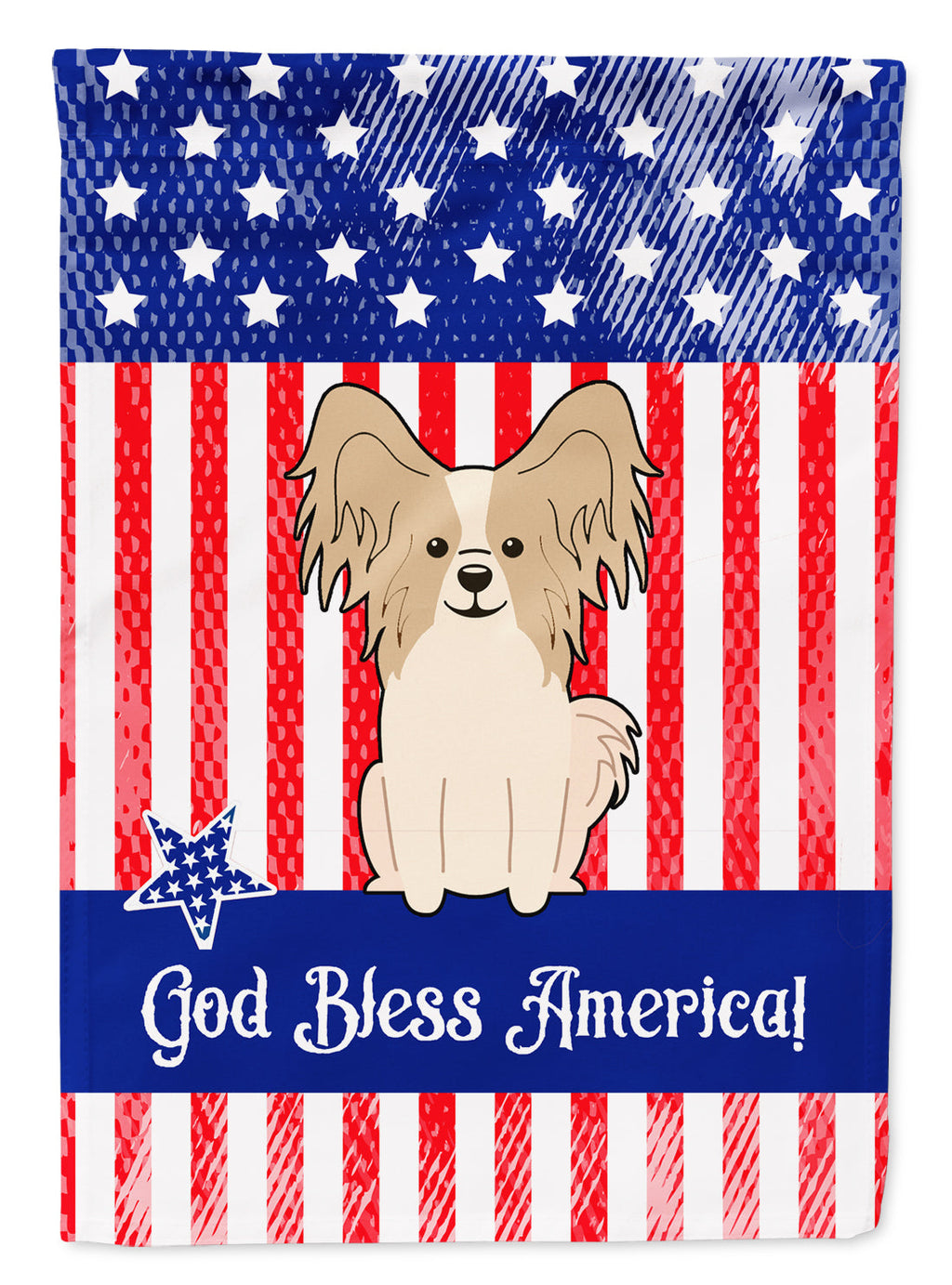 Patriotic USA Papillon Sable White Garden Flag Mailbox Decorative Yard Banner Outside Patio Artwork for Flower Beds, Garden Size, Multicolor
