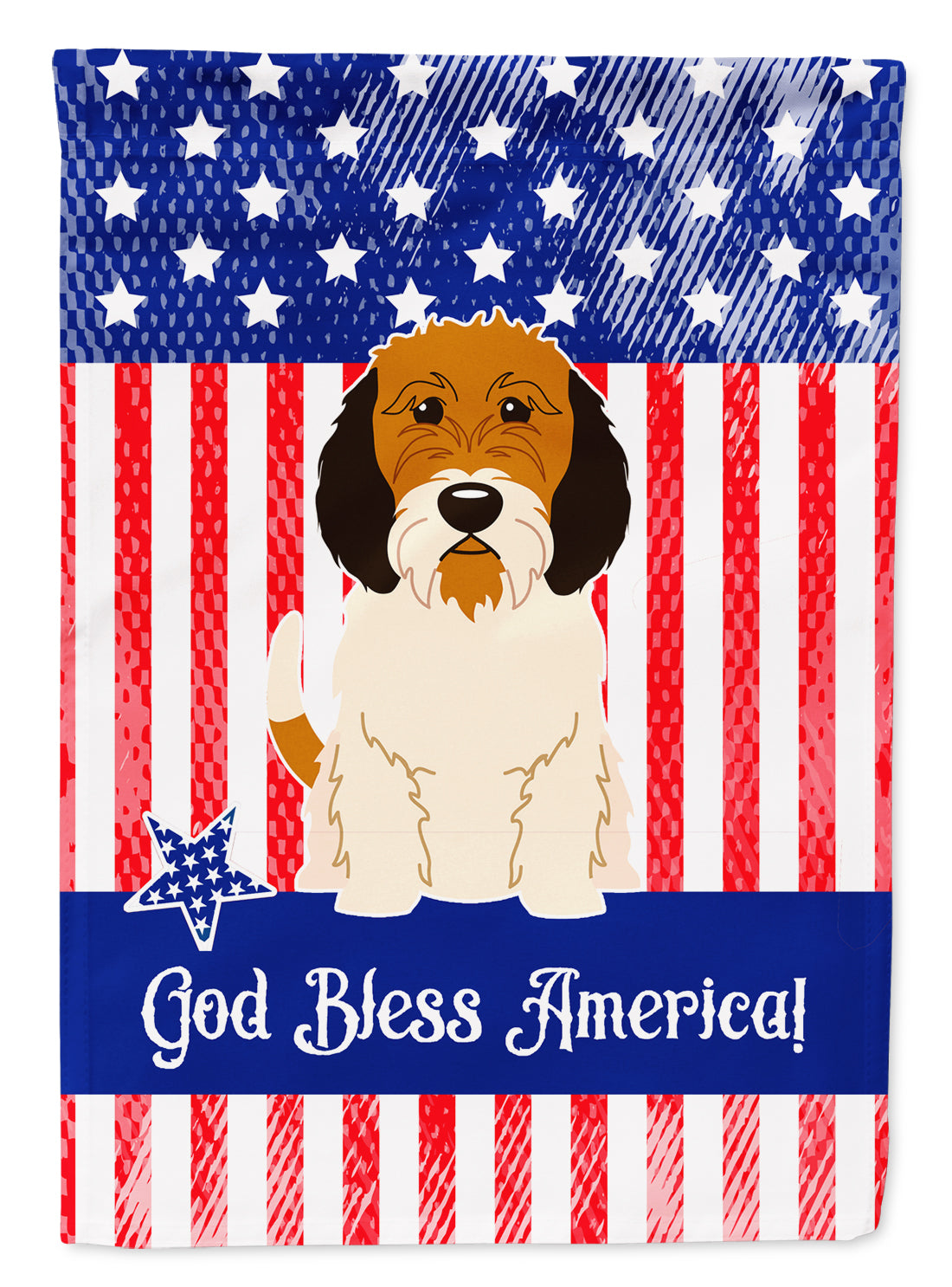 Patriotic USA Petit Basset Griffon Veenden Garden Flag Mailbox Decorative Yard Banner Outside Patio Artwork for Flower Beds, Garden Size, Multicolor