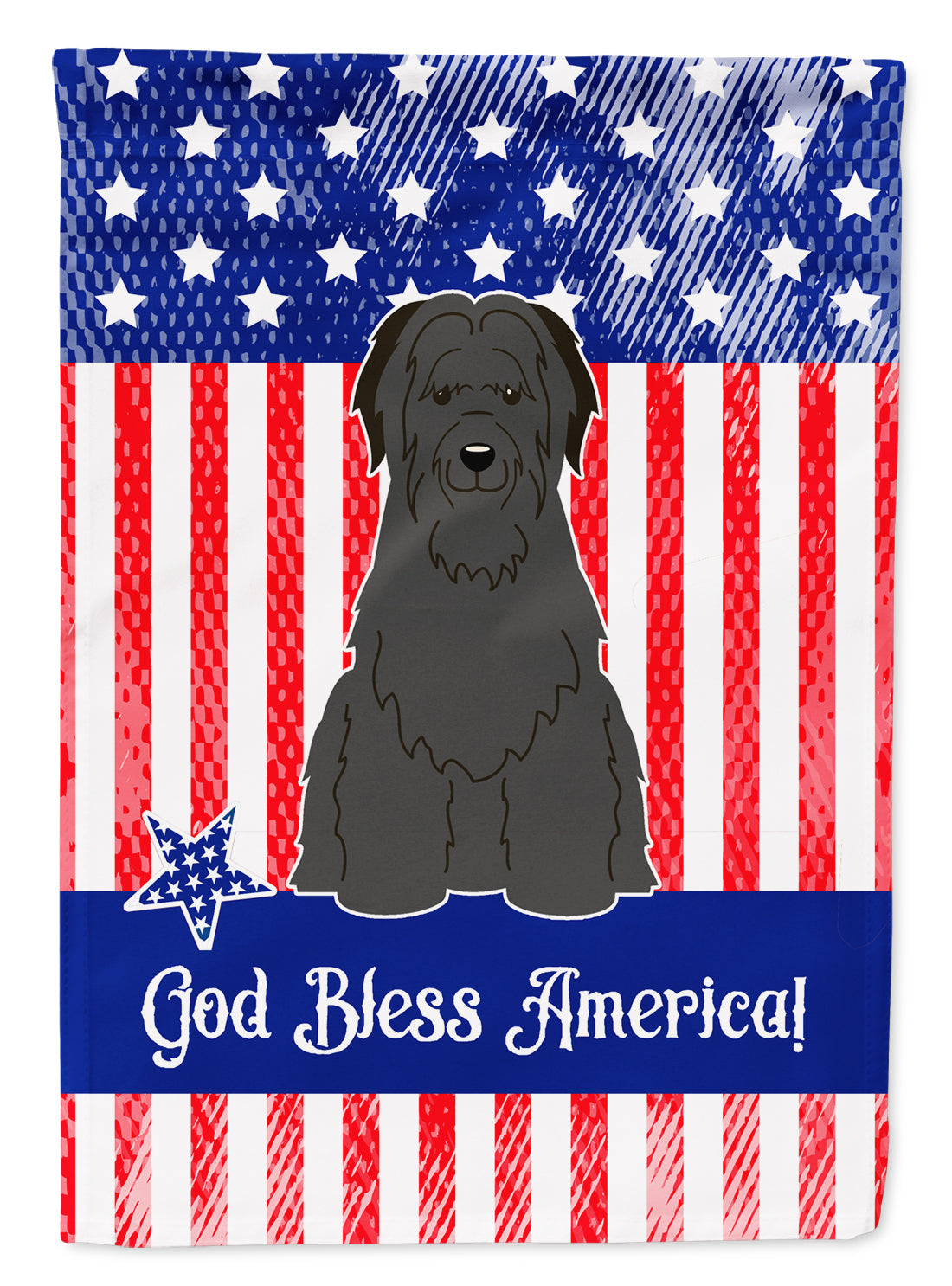 Patriotic USA Briard Black Garden Flag Mailbox Decorative Yard Banner Outside Patio Artwork for Flower Beds, Garden Size, Multicolor