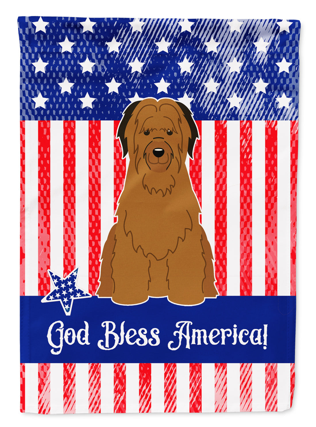 Patriotic USA Briard Brown Garden Flag Mailbox Decorative Yard Banner Outside Patio Artwork for Flower Beds, Garden Size, Multicolor
