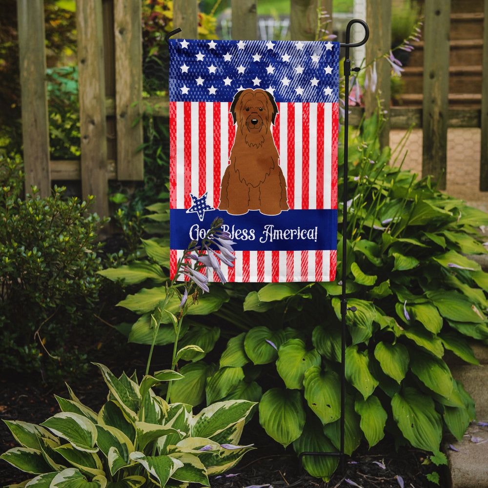 Patriotic USA Briard Brown Garden Flag Mailbox Decorative Yard Banner Outside Patio Artwork for Flower Beds, Garden Size, Multicolor