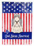 Patriotic USA Shih Tzu Silver White Garden Flag Mailbox Decorative Yard Banner Outside Patio Artwork for Flower Beds, Garden Size, Multicolor