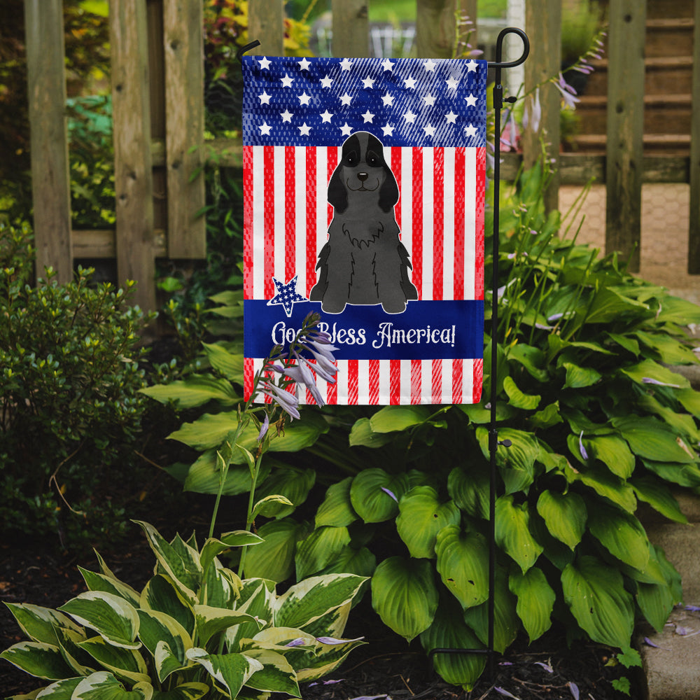 Patriotic USA Cocker Spaniel Black Garden Flag Mailbox Decorative Yard Banner Outside Patio Artwork for Flower Beds, Garden Size, Multicolor