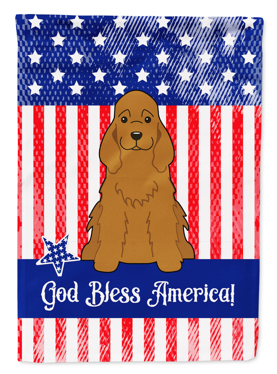 Patriotic USA Cocker Spaniel Red Garden Flag Mailbox Decorative Yard Banner Outside Patio Artwork for Flower Beds, Garden Size, Multicolor
