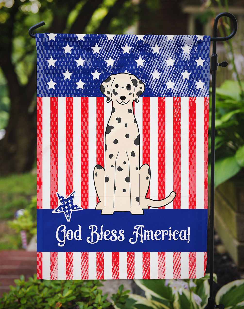Patriotic USA Dalmatian Garden Flag Mailbox Decorative Yard Banner Outside Patio Artwork for Flower Beds, Garden Size, Multicolor