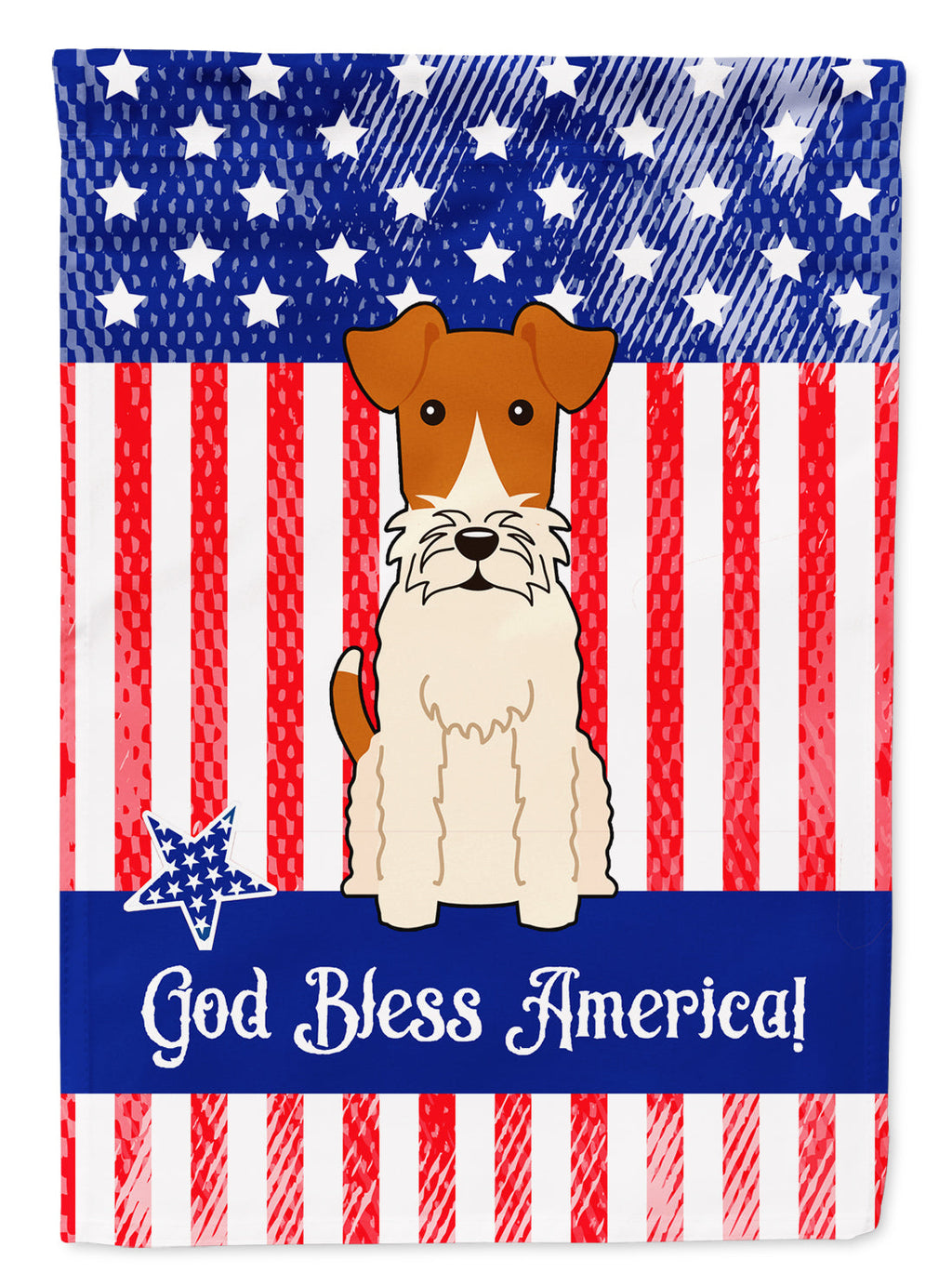 Patriotic USA Wire Fox Terrier Garden Flag Mailbox Decorative Yard Banner Outside Patio Artwork for Flower Beds, Garden Size, Multicolor