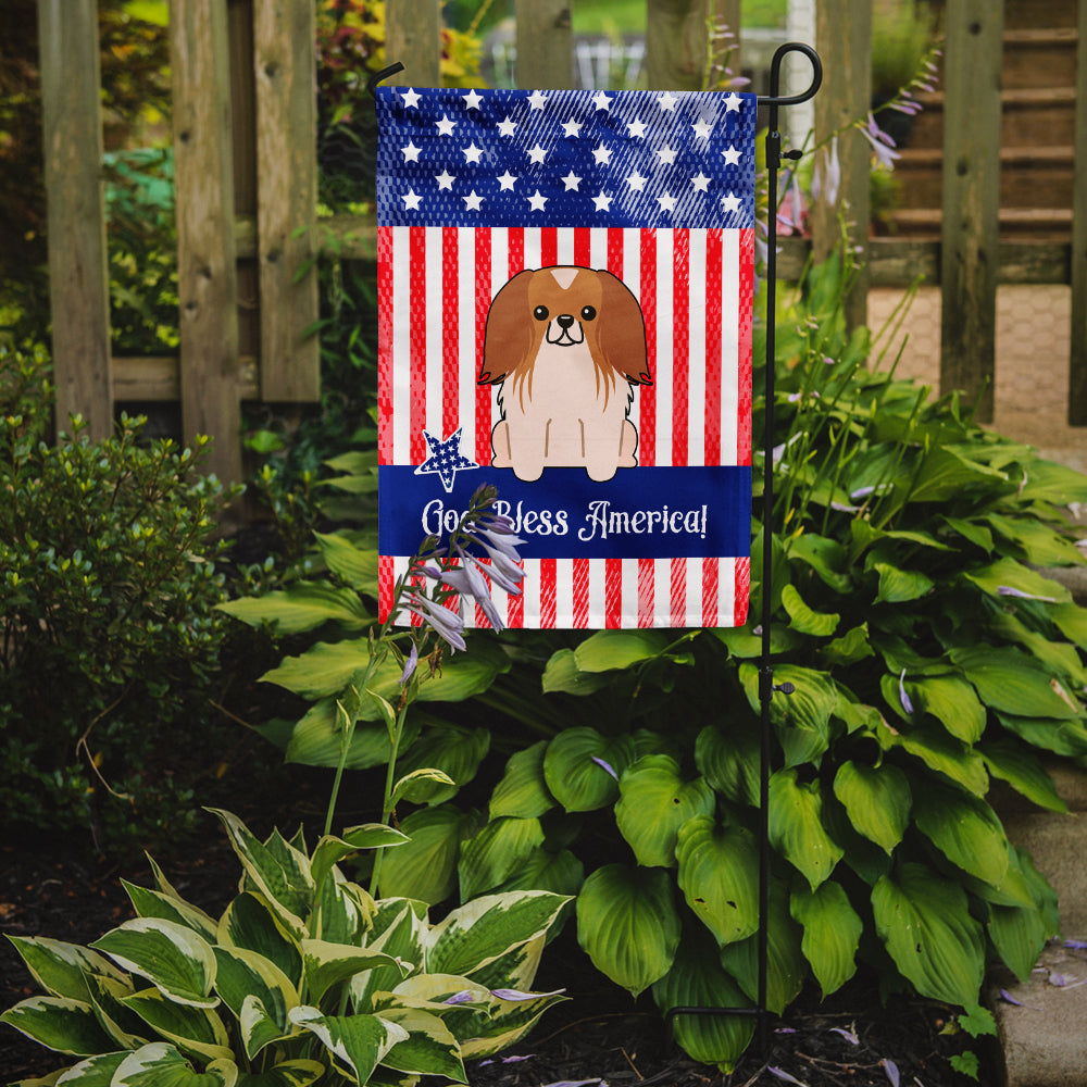 Patriotic USA Pekingese Red White Garden Flag Mailbox Decorative Yard Banner Outside Patio Artwork for Flower Beds, Garden Size, Multicolor