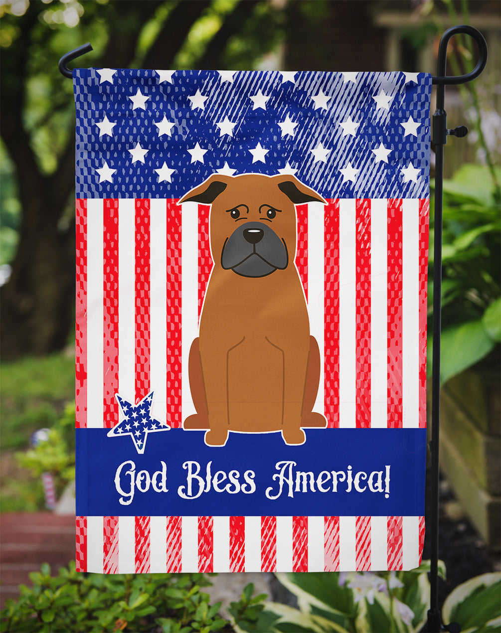 Patriotic USA Chinese Chongqing Dog Garden Flag Mailbox Decorative Yard Banner Outside Patio Artwork for Flower Beds, Garden Size, Multicolor