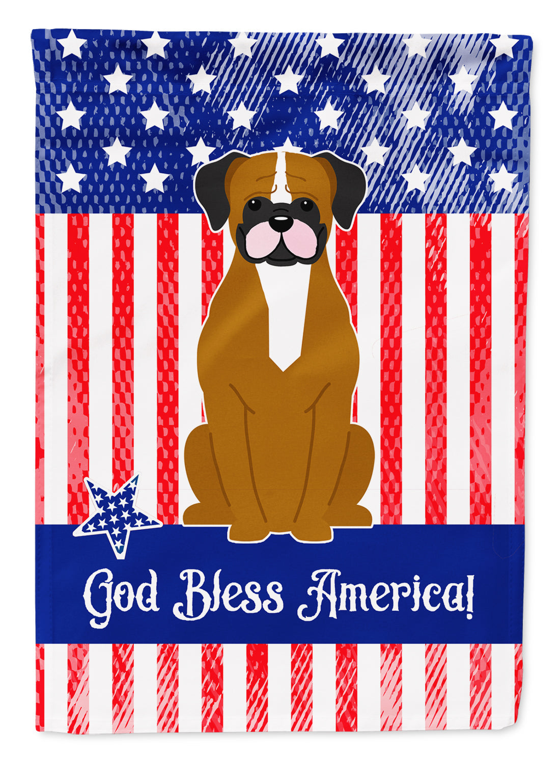 Patriotic USA Flashy Fawn Boxer Garden Flag Mailbox Decorative Yard Banner Outside Patio Artwork for Flower Beds, Garden Size, Multicolor