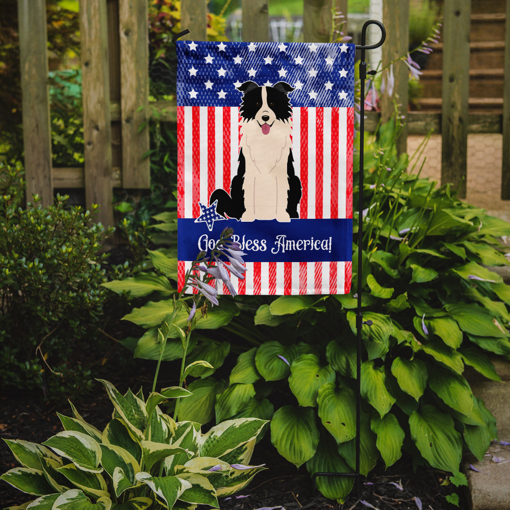 Patriotic USA Border Collie Black White Garden Flag Mailbox Decorative Yard Banner Outside Patio Artwork for Flower Beds, Garden Size, Multicolor