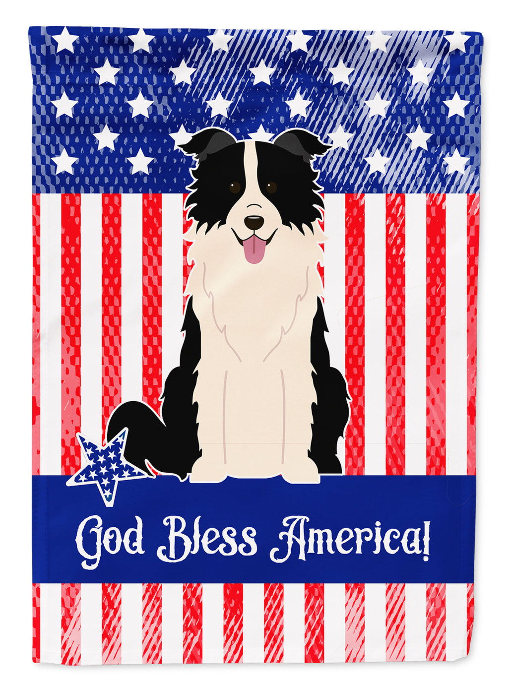 Patriotic USA Border Collie Black White Garden Flag Mailbox Decorative Yard Banner Outside Patio Artwork for Flower Beds, Garden Size, Multicolor