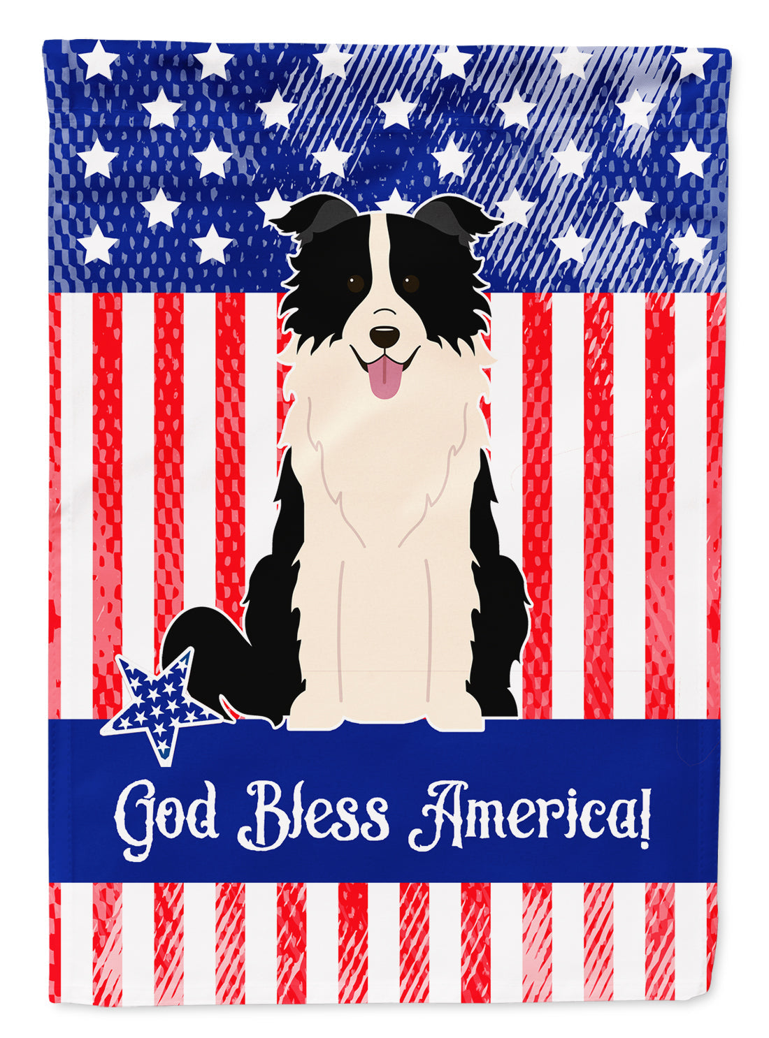Patriotic USA Border Collie Black White Garden Flag Mailbox Decorative Yard Banner Outside Patio Artwork for Flower Beds, Garden Size, Multicolor