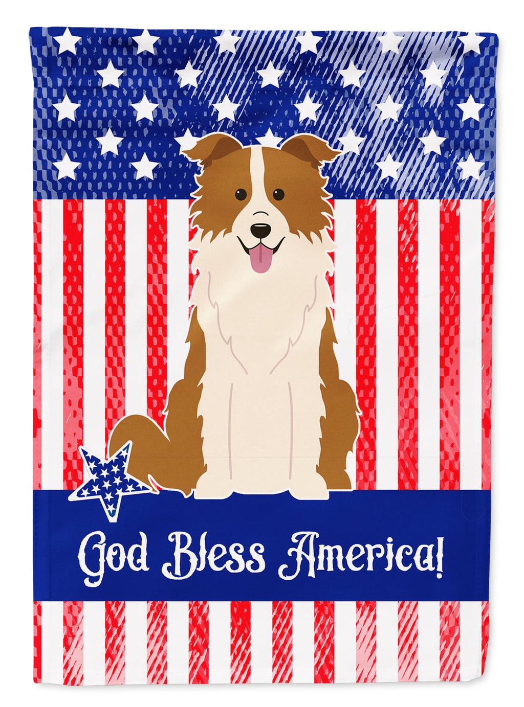 Patriotic USA Border Collie Red White Garden Flag Mailbox Decorative Yard Banner Outside Patio Artwork for Flower Beds, Garden Size, Multicolor