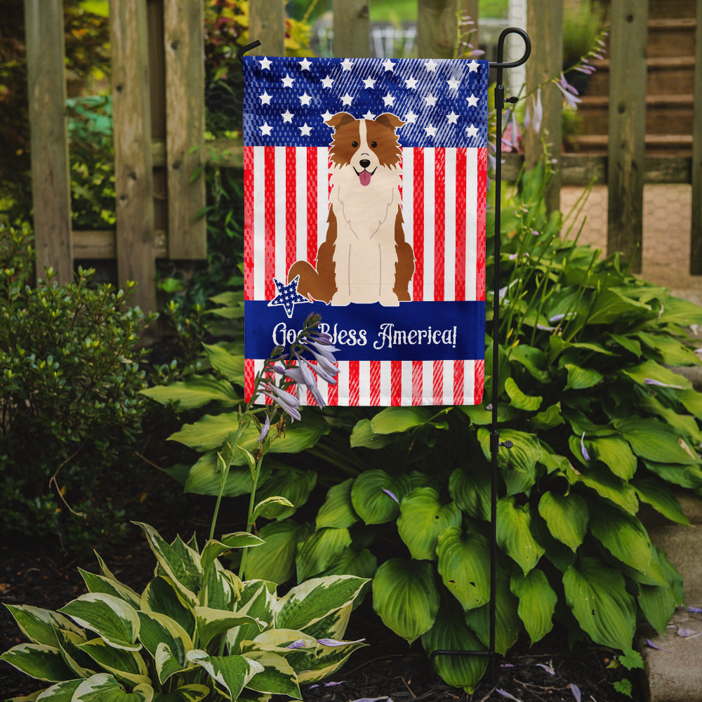 Patriotic USA Border Collie Red White Garden Flag Mailbox Decorative Yard Banner Outside Patio Artwork for Flower Beds, Garden Size, Multicolor