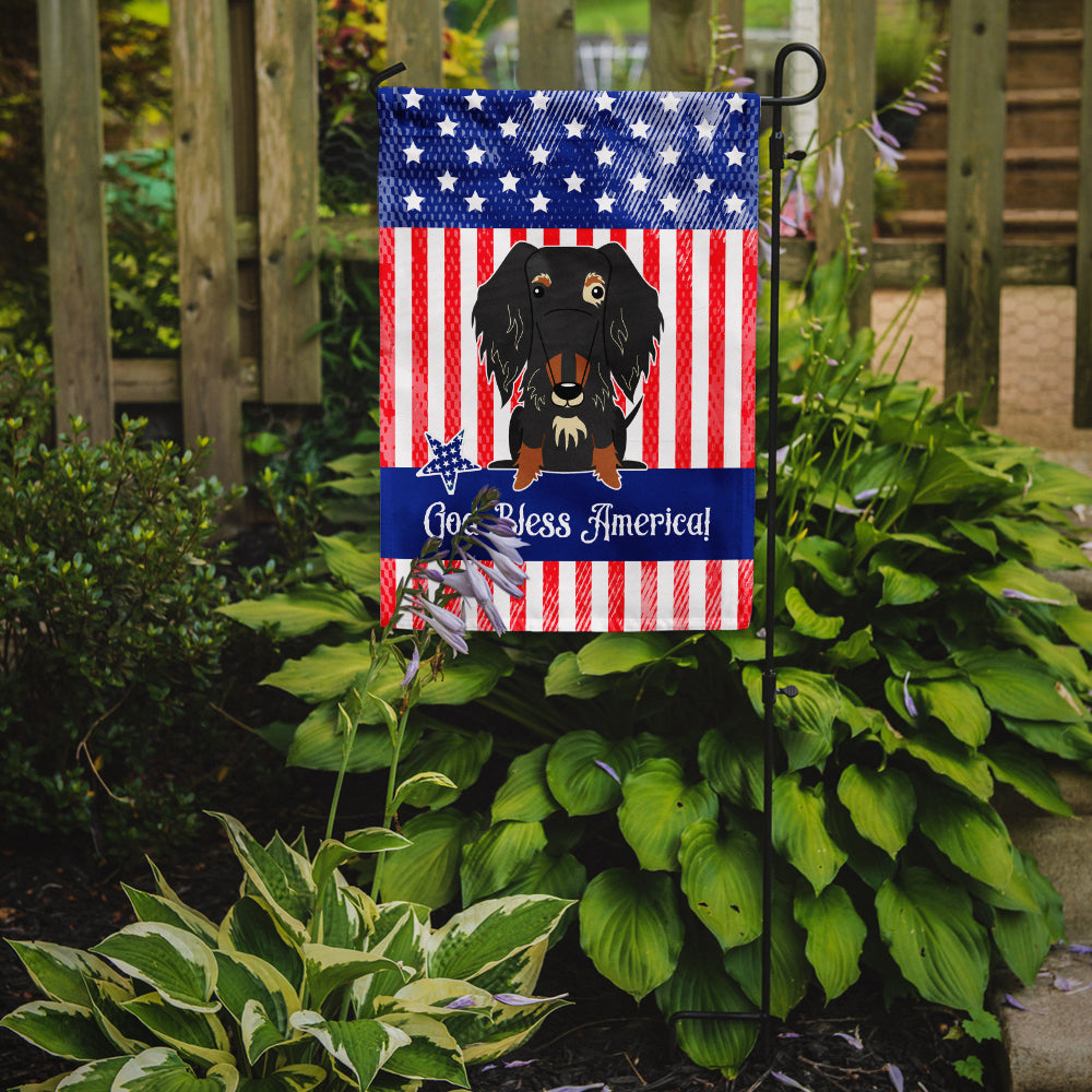 Patriotic USA Wire Haired Dachshund Dapple Garden Flag Mailbox Decorative Yard Banner Outside Patio Artwork for Flower Beds, Garden Size, Multicolor