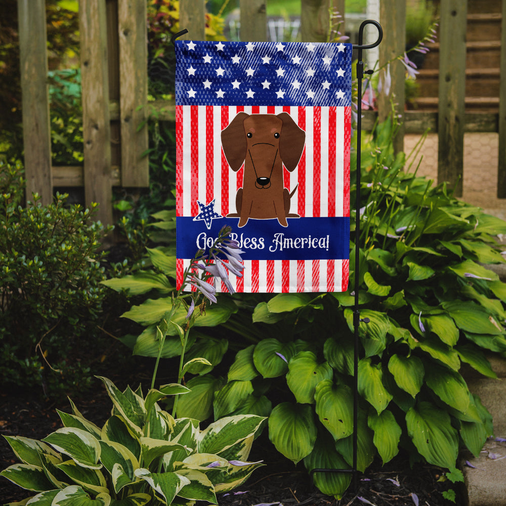 Patriotic USA Dachshund Red Brown Garden Flag Mailbox Decorative Yard Banner Outside Patio Artwork for Flower Beds, Garden Size, Multicolor