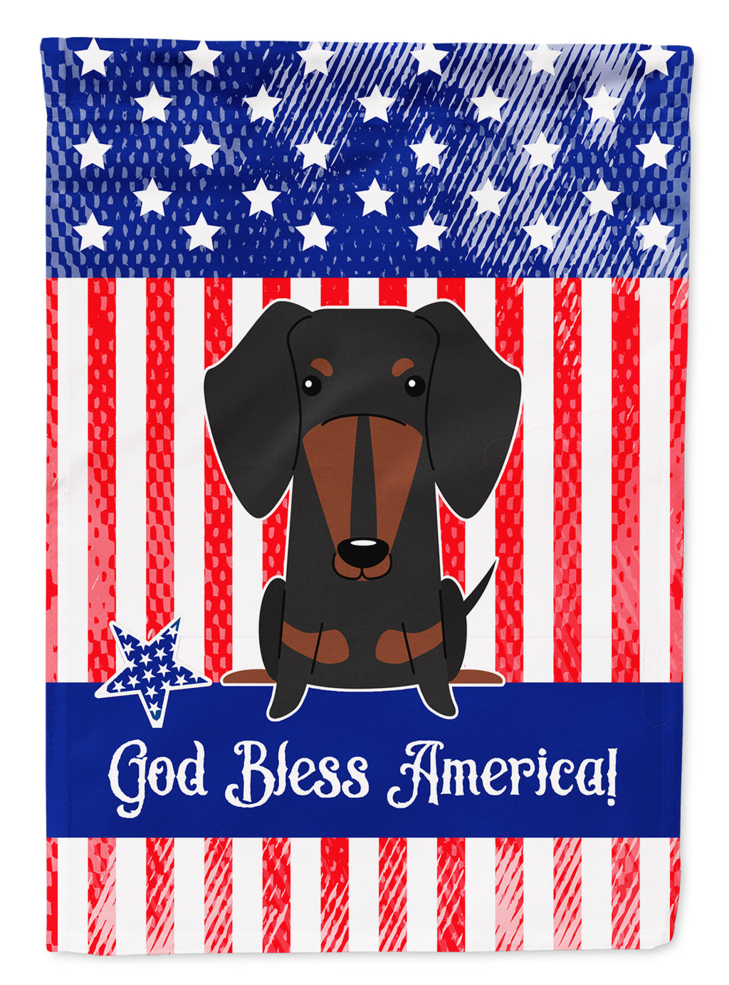 Patriotic USA Dachshund Black Tan Garden Flag Mailbox Decorative Yard Banner Outside Patio Artwork for Flower Beds, Garden Size, Multicolor