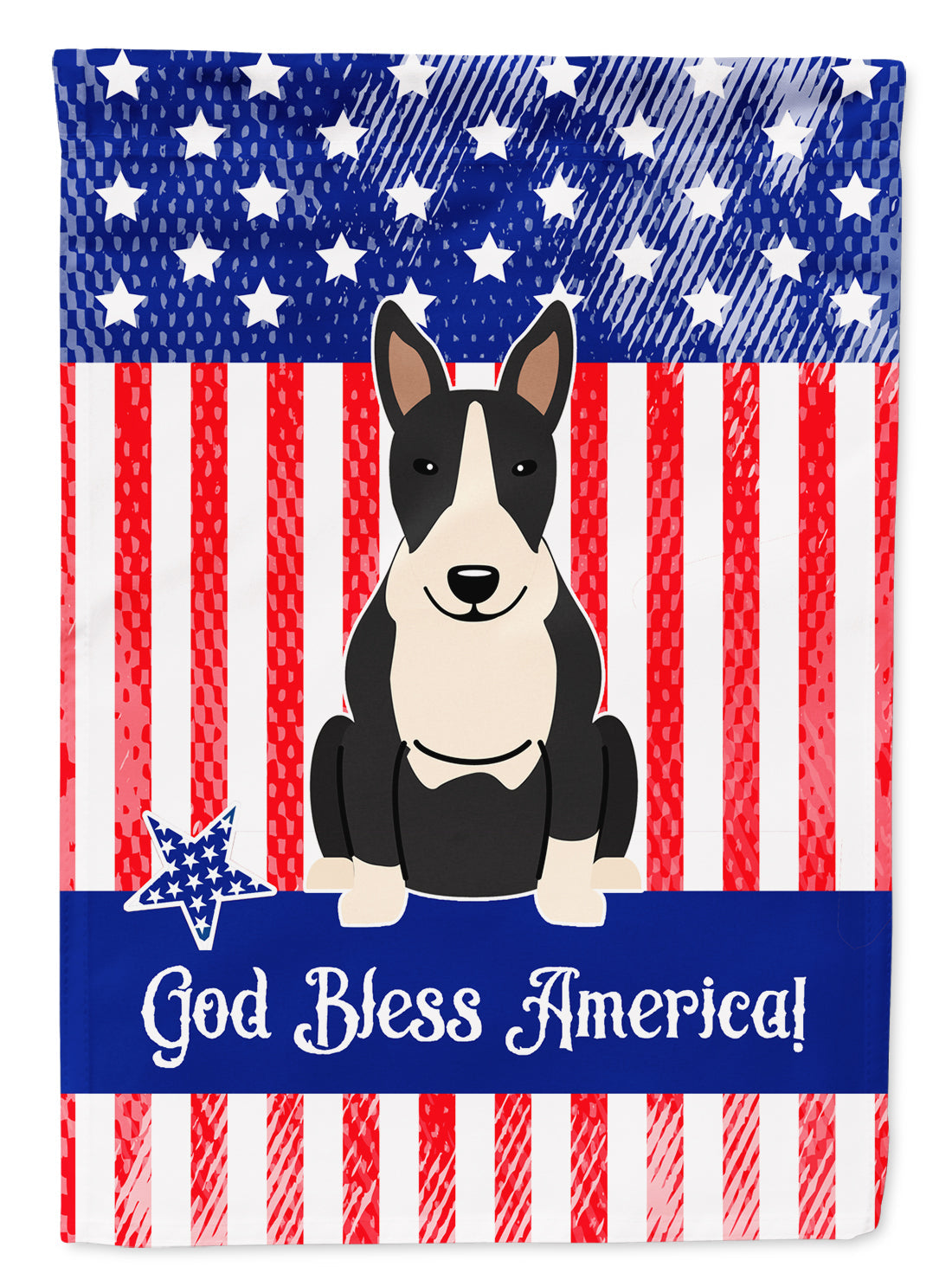 Patriotic USA Bull Terrier Black White Garden Flag Mailbox Decorative Yard Banner Outside Patio Artwork for Flower Beds, Garden Size, Multicolor