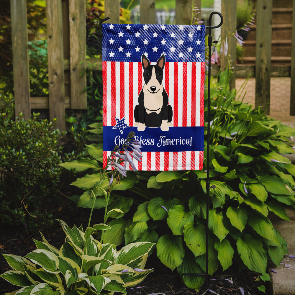 Patriotic USA Bull Terrier Black White Garden Flag Mailbox Decorative Yard Banner Outside Patio Artwork for Flower Beds, Garden Size, Multicolor