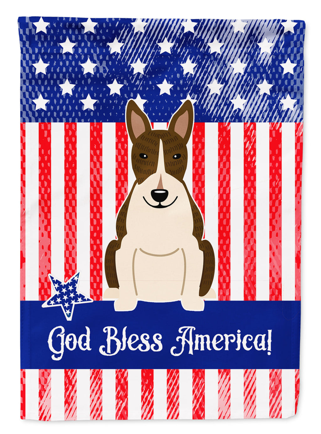 Patriotic USA Bull Terrier Dark Brindle Garden Flag Mailbox Decorative Yard Banner Outside Patio Artwork for Flower Beds, Garden Size, Multicolor