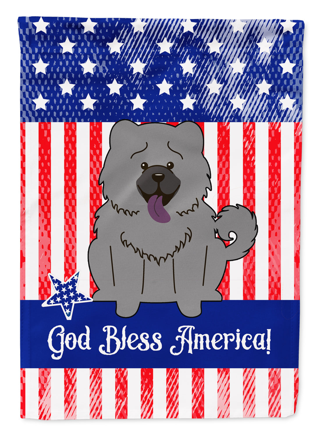 Patriotic USA Chow Chow Blue Garden Flag Mailbox Decorative Yard Banner Outside Patio Artwork for Flower Beds, Garden Size, Multicolor