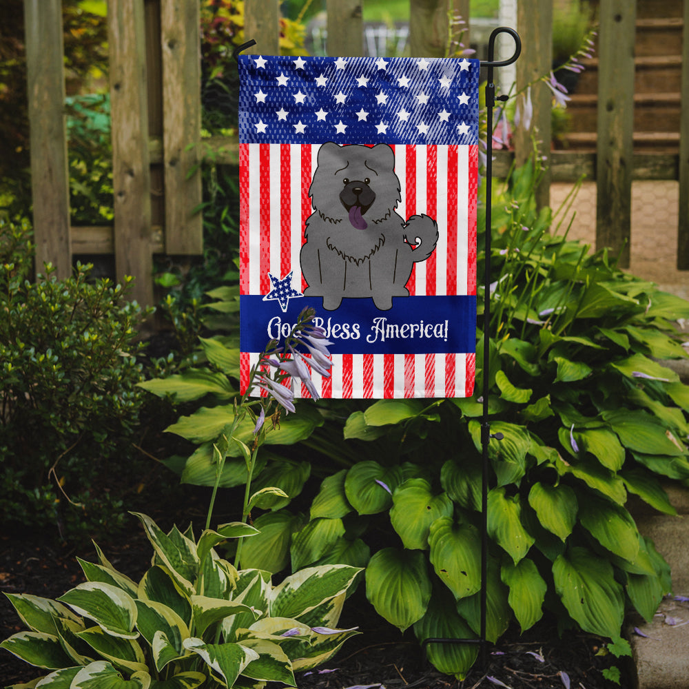 Patriotic USA Chow Chow Blue Garden Flag Mailbox Decorative Yard Banner Outside Patio Artwork for Flower Beds, Garden Size, Multicolor