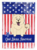 Patriotic USA Chow Chow White Garden Flag Mailbox Decorative Yard Banner Outside Patio Artwork for Flower Beds, Garden Size, Multicolor